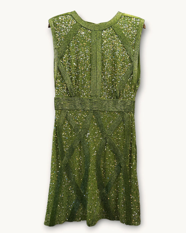 Karen Millen Green Sequin Party Dress – Size 12