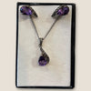 Amethyst & Marcasite silver set necklace pendent