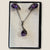 Amethyst & Marcasite silver set necklace pendent