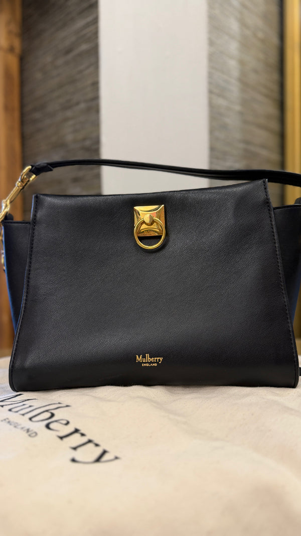 Mulberry Iris Black smooth leather handbag