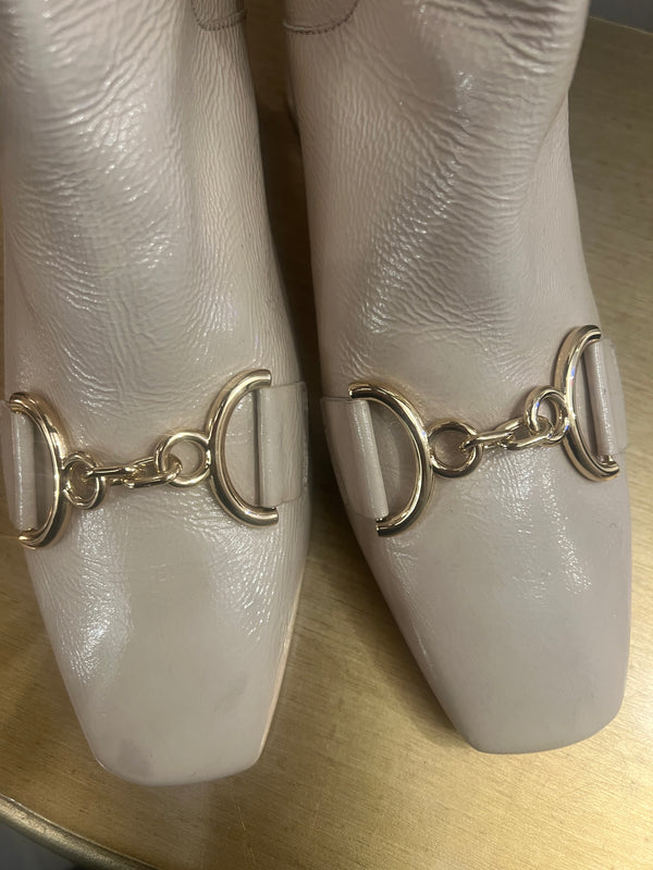 L KBennett cream patient leather boots size 8