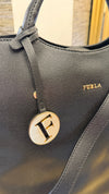 Furla black Steffano leather tote handbag