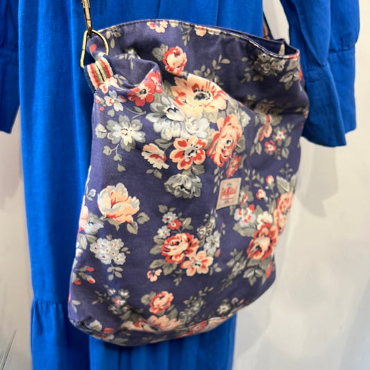 Kath kidston fabric floral slouchy blue bag