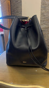 Ralph Lauren black/red leather bucket handbag