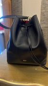 Ralph Lauren black/red leather bucket handbag