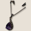 Amethyst & Marcasite silver set necklace pendent
