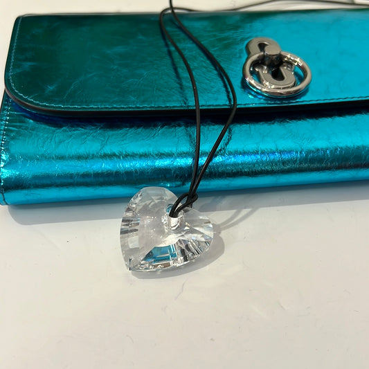 Swarovski Heart Crystal on a leather necklace
