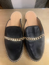 Mint velvet black gold chain mules Size 5