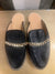 Mint velvet black gold chain mules Size 5