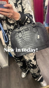 Osprey Navy Croc Kelly Bag