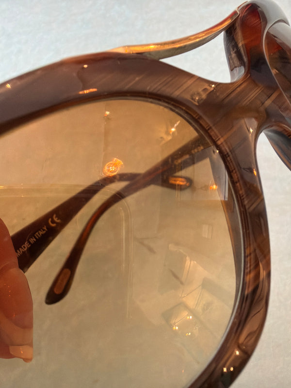 Tom Ford Wrap Around Tortoiseshell Sunglasses