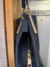 Coach Dalton Navy Blue Polished Pebble Leather handbag