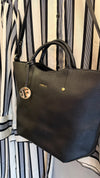 Furla black Steffano leather tote handbag