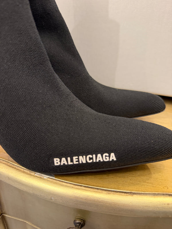Balenciaga Black stretchy pull-on Shoe Boots Size 38.5
