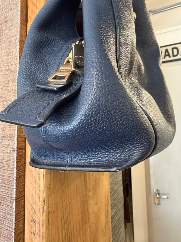 Coach Dalton Navy Blue Polished Pebble Leather handbag