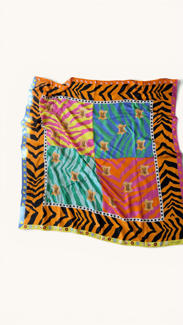 Villagallo large square orange scarf