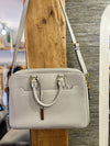 Smaak Pale Grey leather laptop work handbag