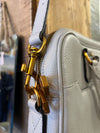Smaak Pale Grey leather laptop work handbag