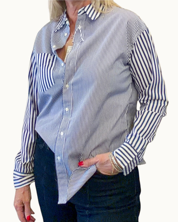 Ralph Lauren blue stripe shirt size small