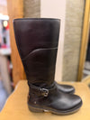 Ugg black leather long boots size 4