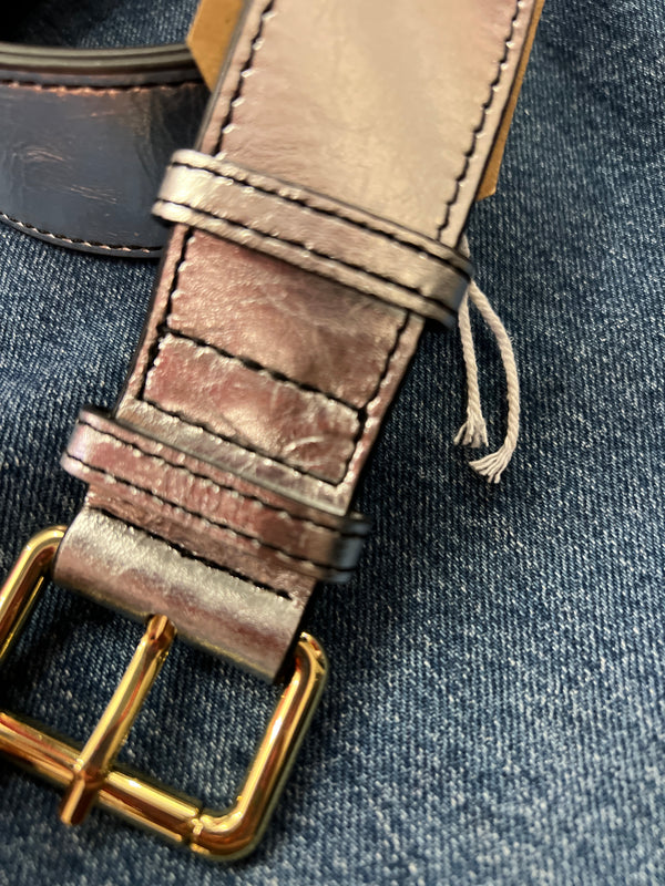 Jigsaw silver leather belt size M
