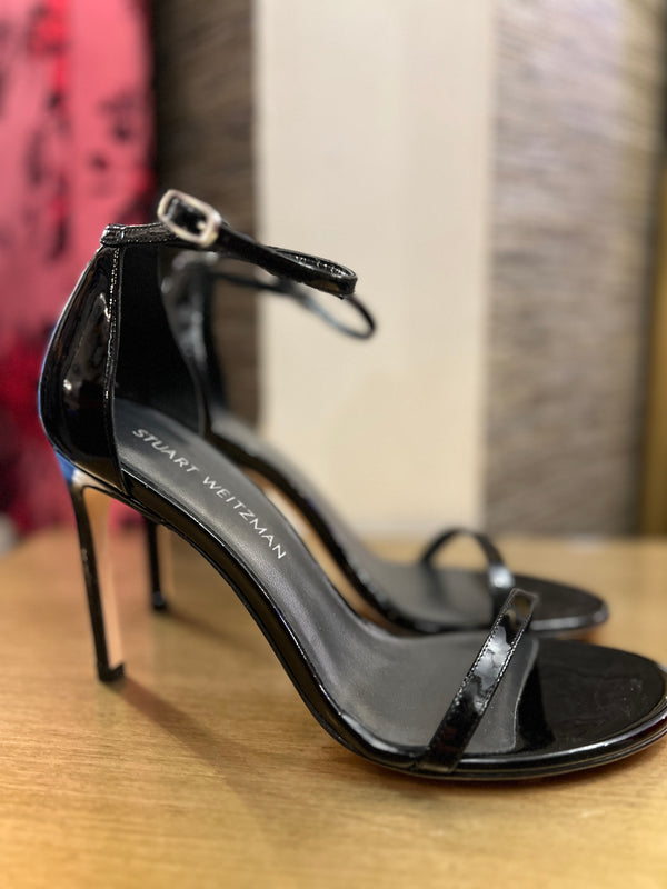 Stuart weitzman black patent heels 39