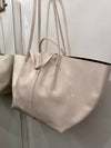 All saints white leather tote handbag