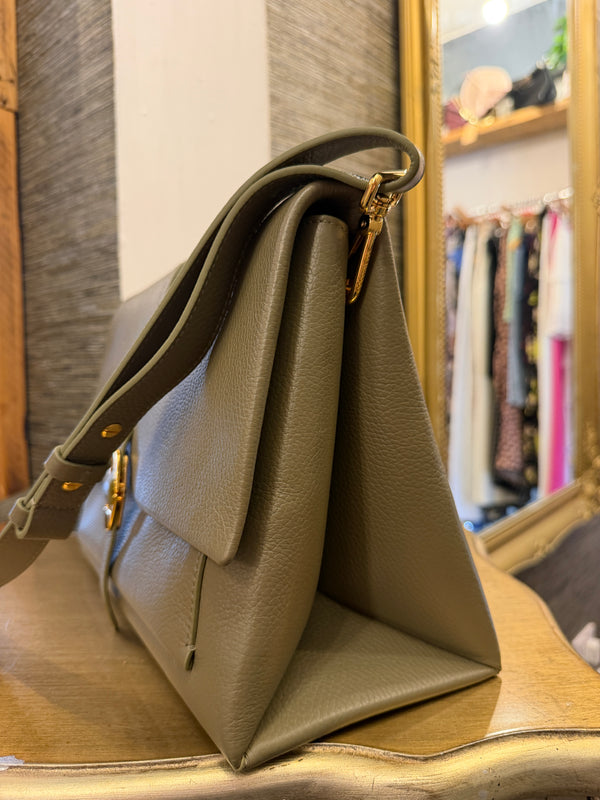 Coccinelle khaki leather handbag