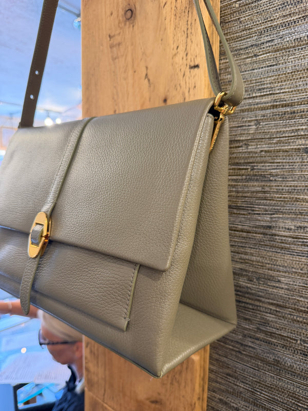 Coccinelle khaki leather handbag