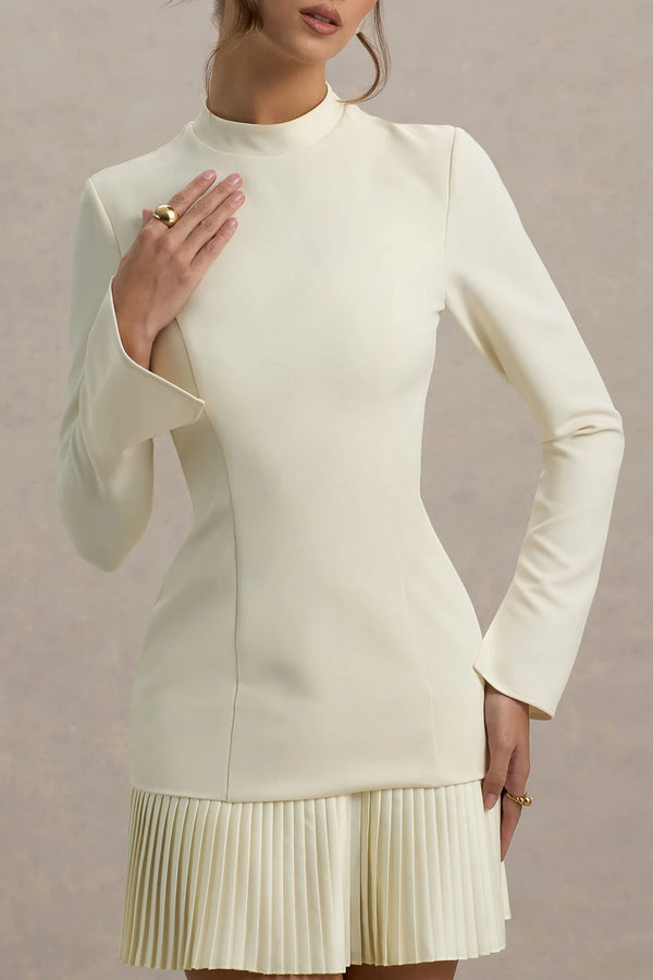 Club London Cream pleated dress size 8