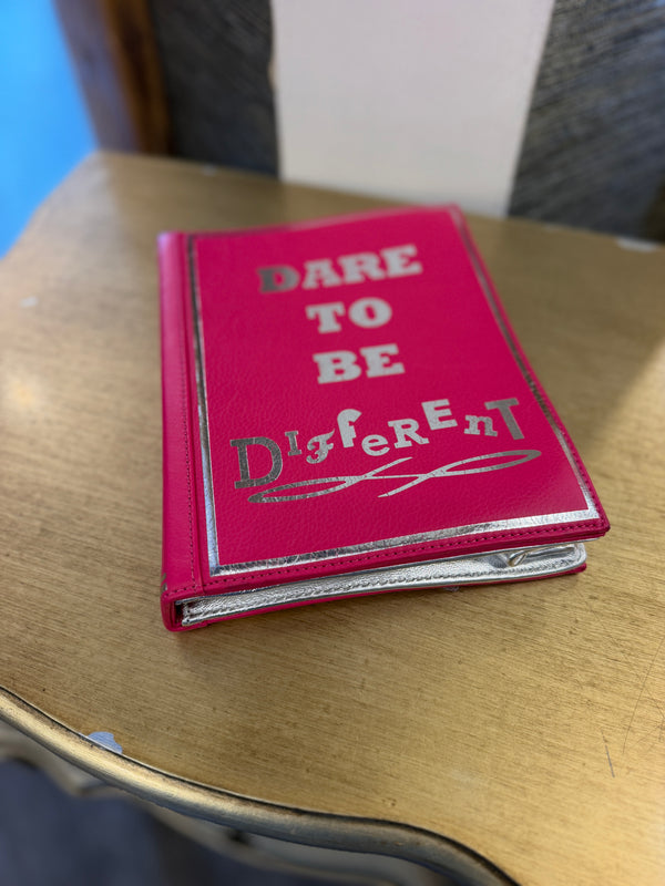Lulu Guinness limited edition ‘Dare to be Different’ Book Pink/Silver clutch handbag