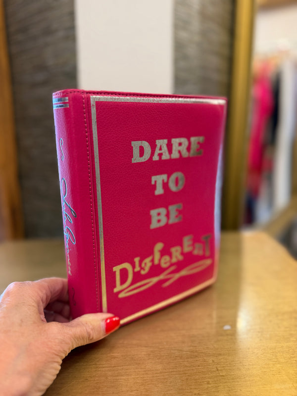 Lulu Guinness limited edition ‘Dare to be Different’ Book Pink/Silver clutch handbag