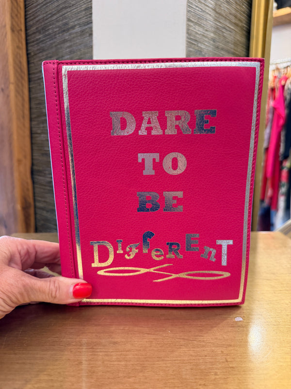 Lulu Guinness limited edition ‘Dare to be Different’ Book Pink/Silver clutch handbag