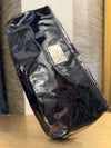 Strutt purple suede/Black Patent clutch bag