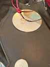 Strutt purple suede/Black Patent clutch bag