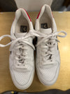 Vega white, red/navy trainers size 7