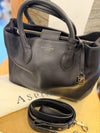 Aspinal black grained/pebble leather tote bag