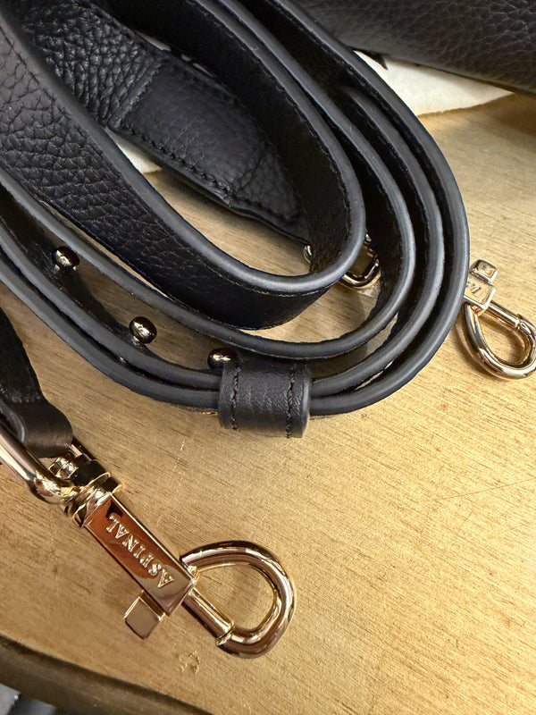 Aspinal black grained/pebble leather tote bag