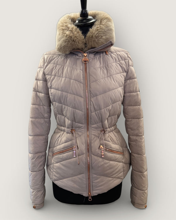 Barbour beige puffa jacket size 8