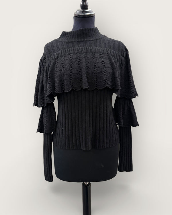 Hayley Menzies black lace knit Size small