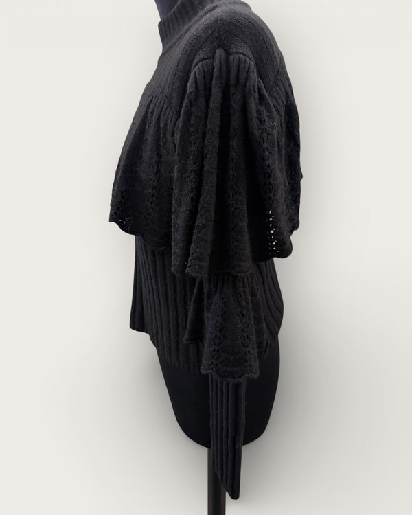 Hayley Menzies black lace knit Size small