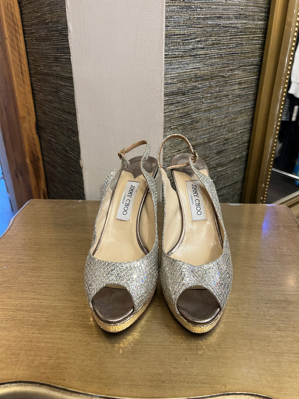 Jimmy choo gold sling backs size 39.5