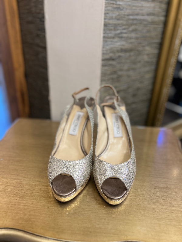 Jimmy choo gold sling backs size 39.5