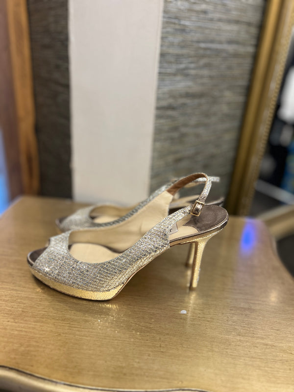 Jimmy choo gold sling backs size 39.5