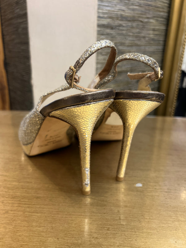 Jimmy choo gold sling backs size 39.5
