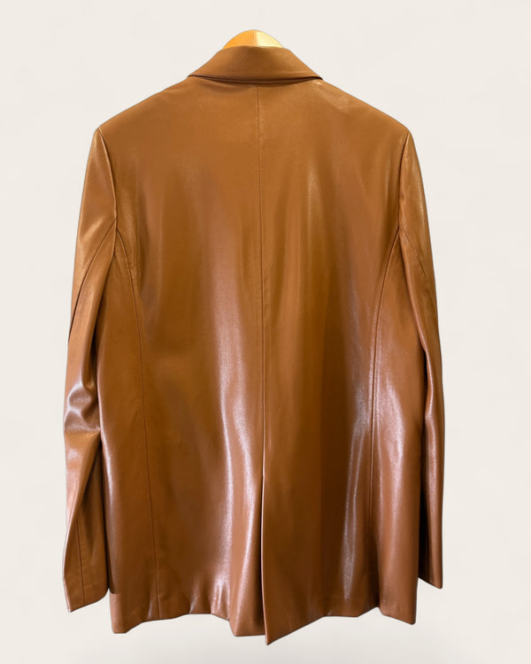 Zara pleather tan jacket Size Medium