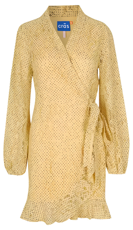 Cras lemon lace wrap dress size size 10