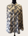 Mango white/navy shirt Size Large