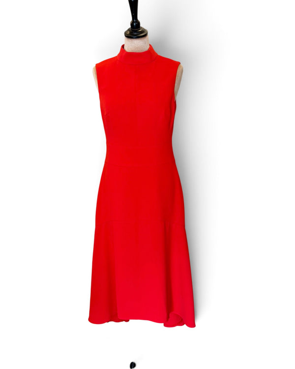 Karen Millen Red Midi Day Dress - Size 10