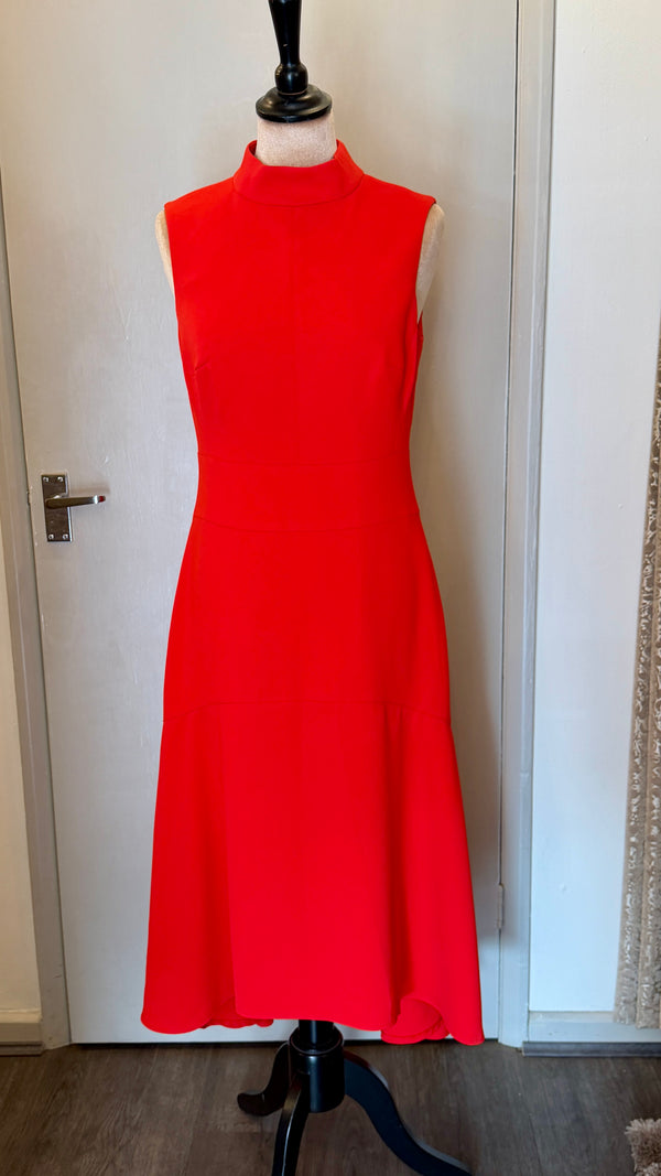 Karen Millen Red Midi Day Dress - Size 10